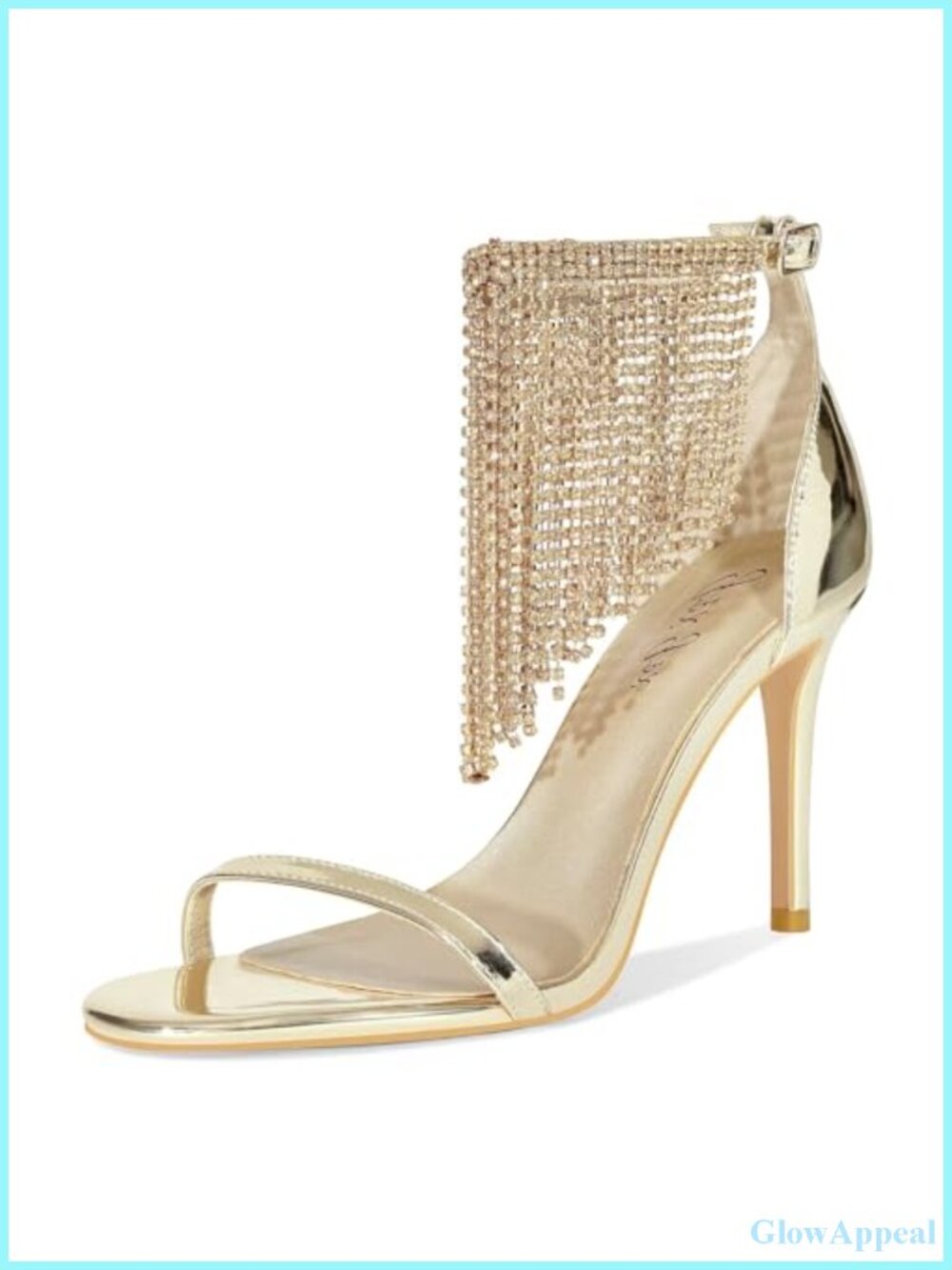 Rhinestone Fringe Open Toe Stiletto Heel Ankle Strap Sandals Party Wedding Shoes
